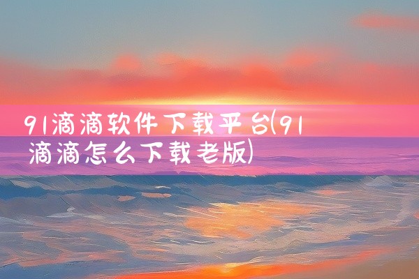 91滴滴软件下载平台