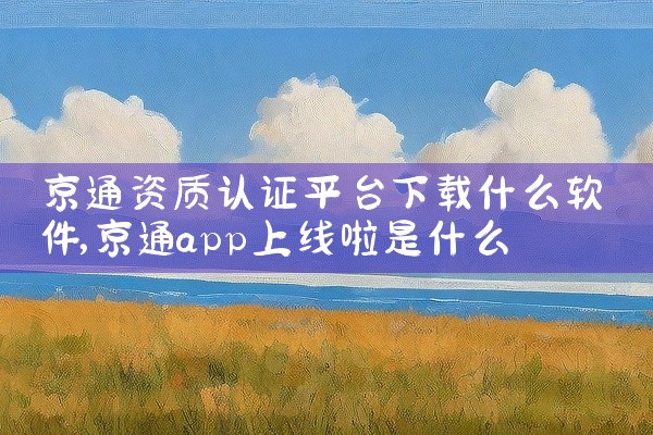 京通资质认证平台下载什么软件