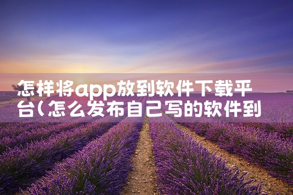 怎样将app放到软件下载平台